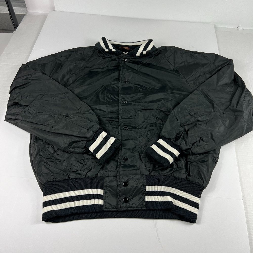 VTG Megadeath Bomber Jacket Large Black Killing Is My Business Thrashed Graphic